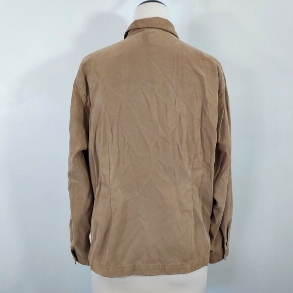 Northern Reflections Shirt Top Faux Suede Womens Size Large Soft Hidden Buttons - Picture 6 of 11